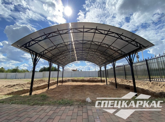 Арочный навес из поликарбоната для автомобилей №10 - фото 1061