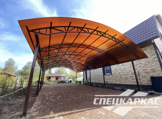Навес на 4 машины из поликарбоната №87 - фото 1830