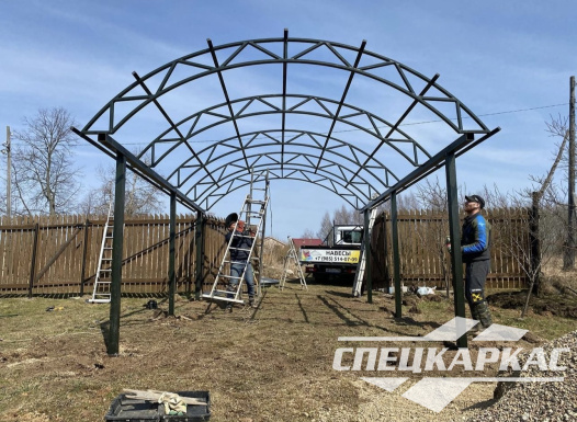 Арочный навес из поликарбоната для машины №38 - фото 1337