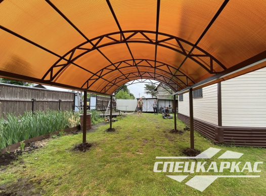 Навес из поликарбоната для машины на дачу №24 - фото 1202