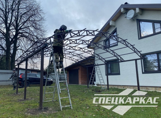 Арочный навес из поликарбоната на две машины №72 - фото 1672