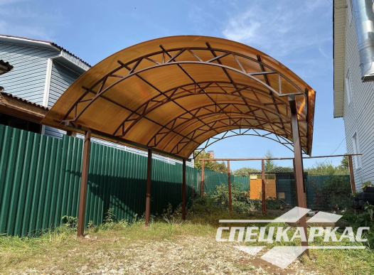 Навес из поликарбоната для одного автомобиля №89 - фото 1841