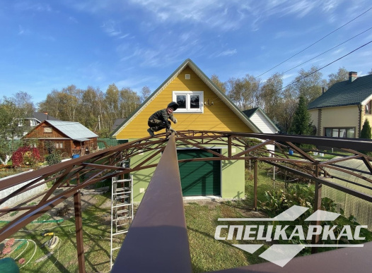 Навес из поликарбоната перед гаражом №82 - фото 1775