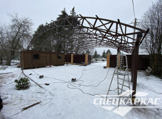 Большой, усиленный навес для автомобилей из поликарбоната №60 - фото 1552