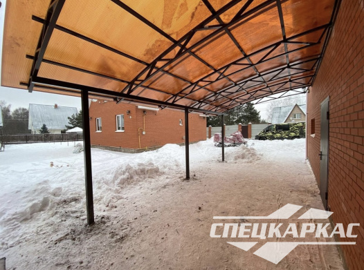 Навес из поликарбоната к дому | Навес над входом №8 - фото 1042